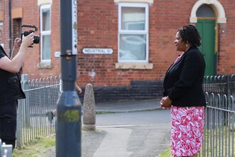 Cecile Wright of Derby City Council filmed at a community garden. 