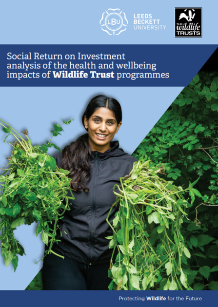 woman with green plants volunteering