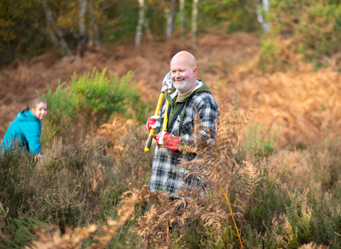 man volunteering